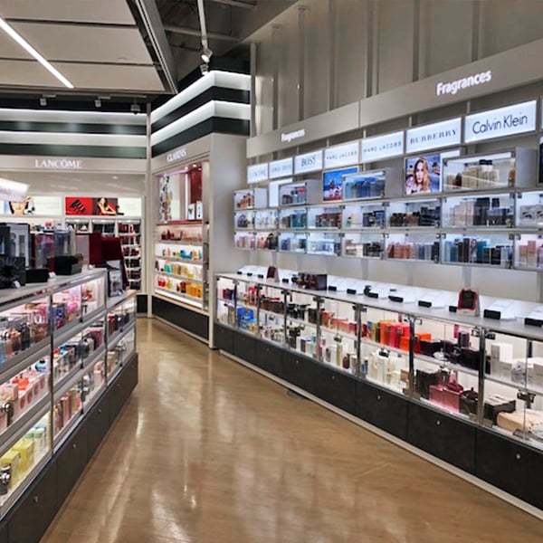 London Drug's cosmetic display - designed, manufactured and installed by C-West Custom Fixtures